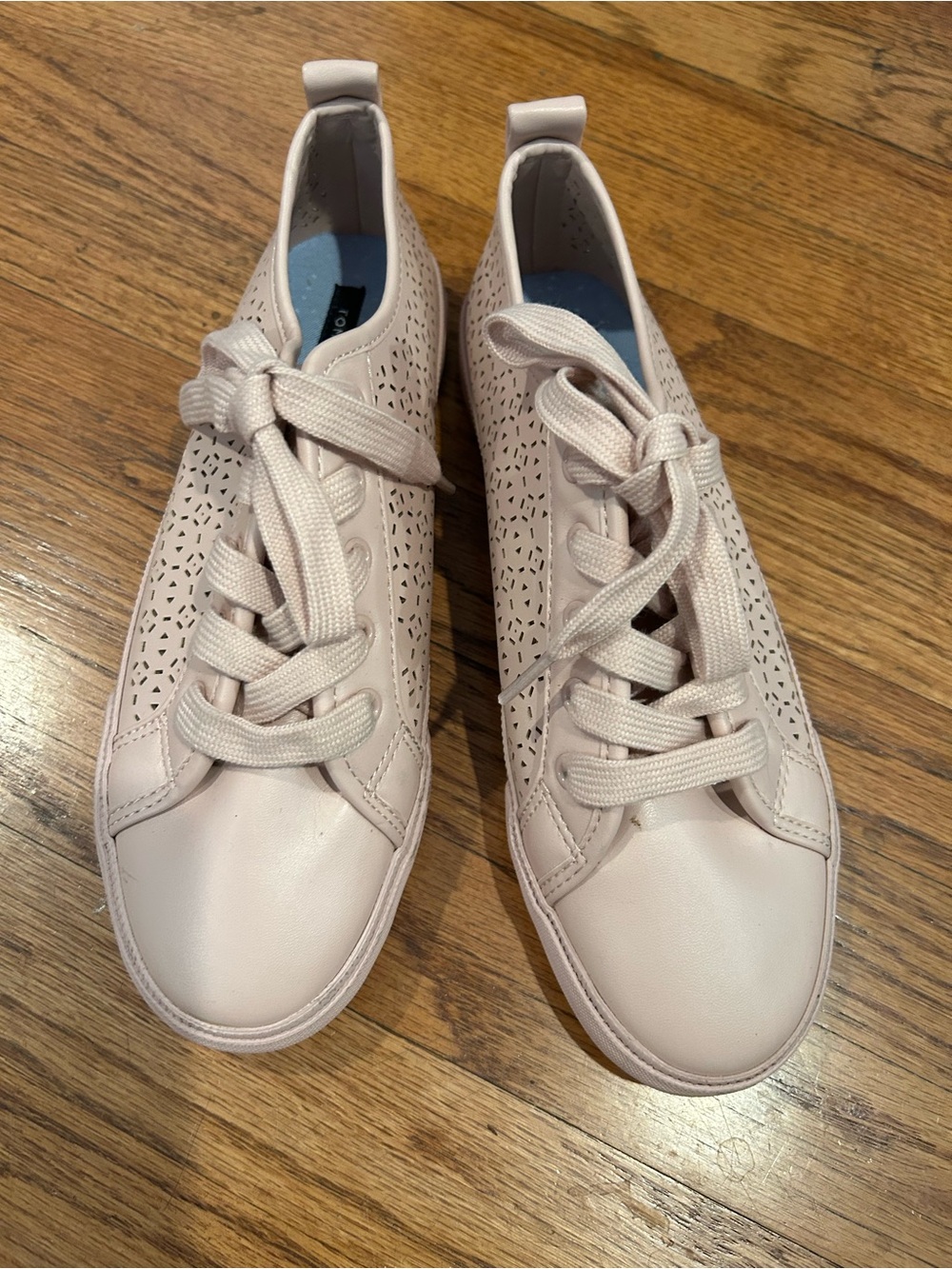 Tommy Hilfiger Pale Pink Perforated Lace-Up Sneakers